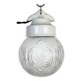 Vintage White Porcelain Pendant Light, 1970s