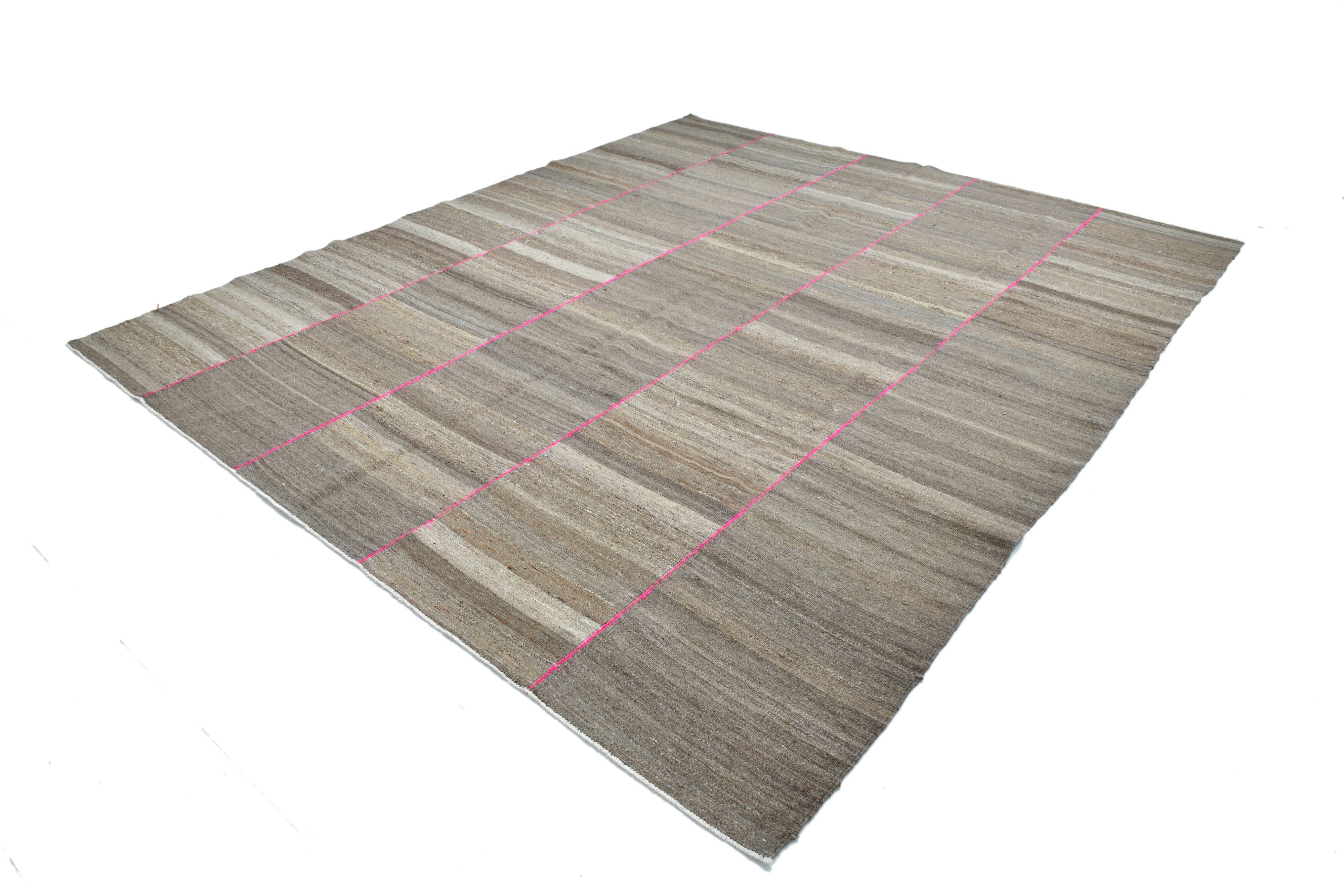 Extra Large Brown Vintage Kilim Rug, 321x370Cm