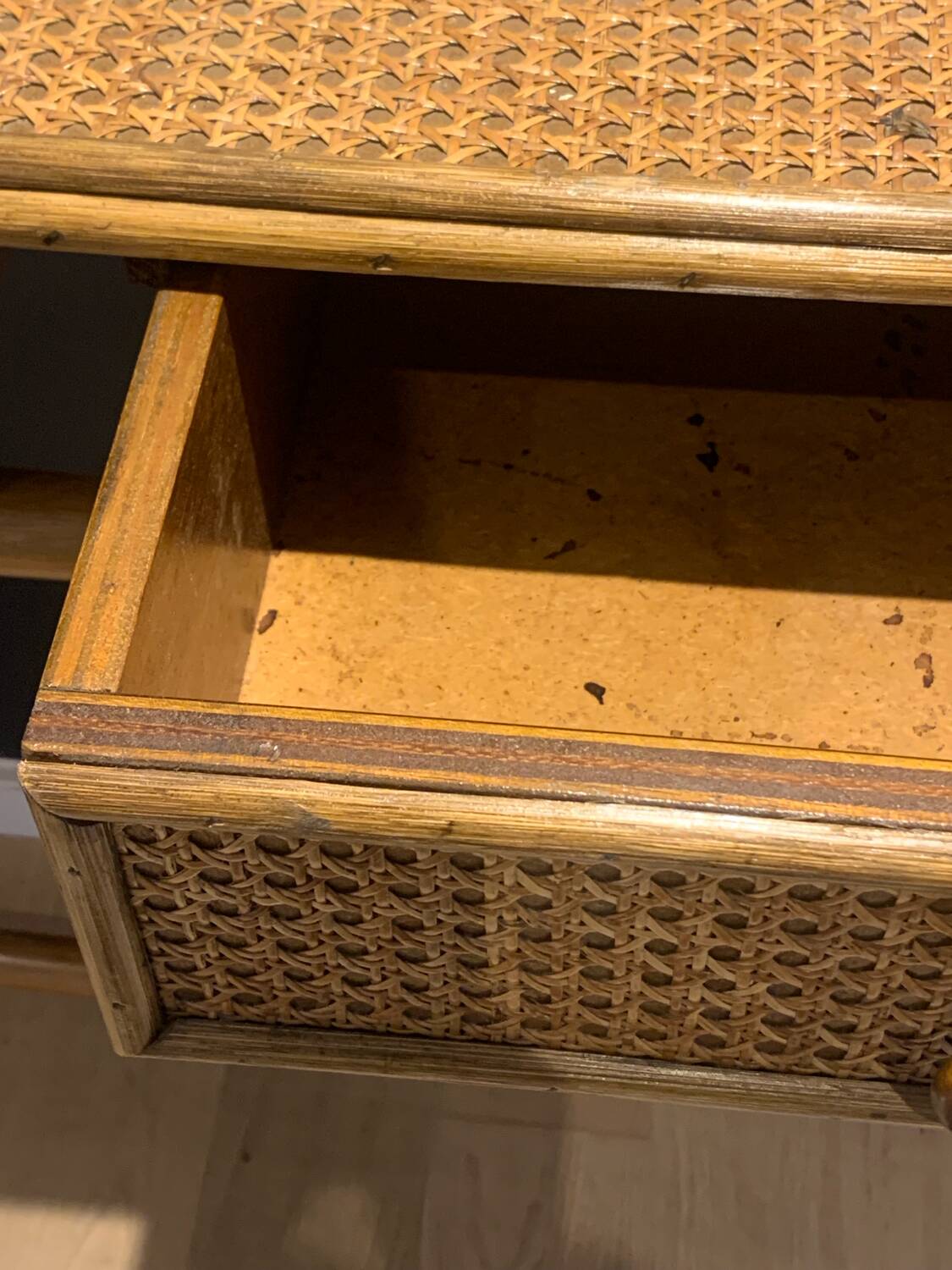 Vintage rattan console