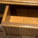 Console rotin vintage