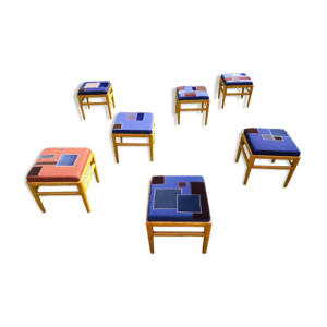 8X Tabourets en bois