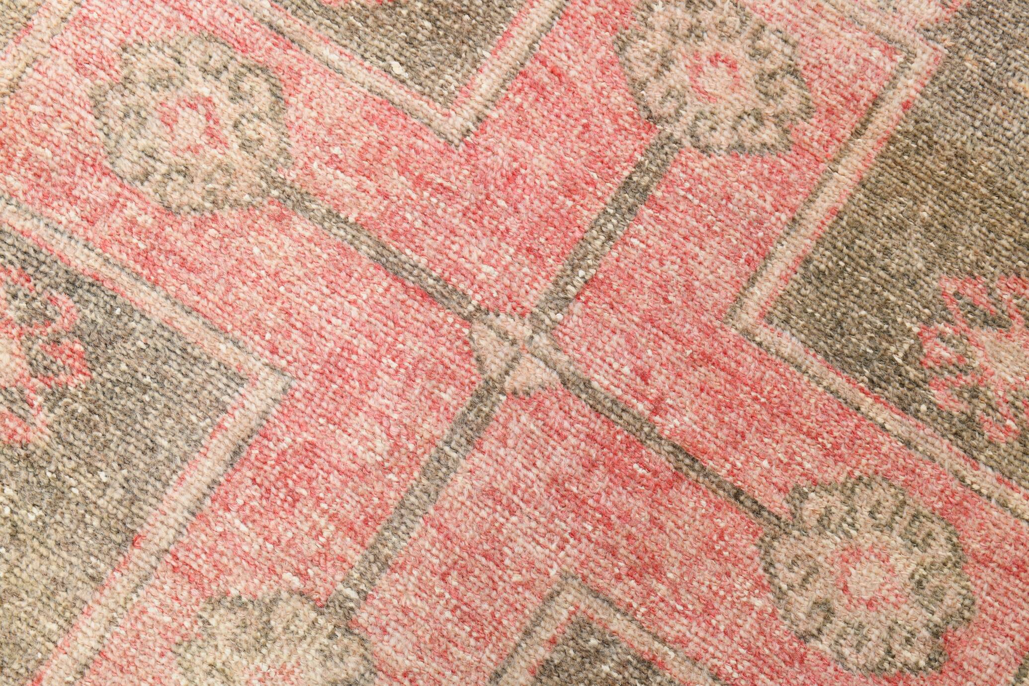3x9 Peach Red Vintage Turkish Runner Rug, 91x274Cm SK20604