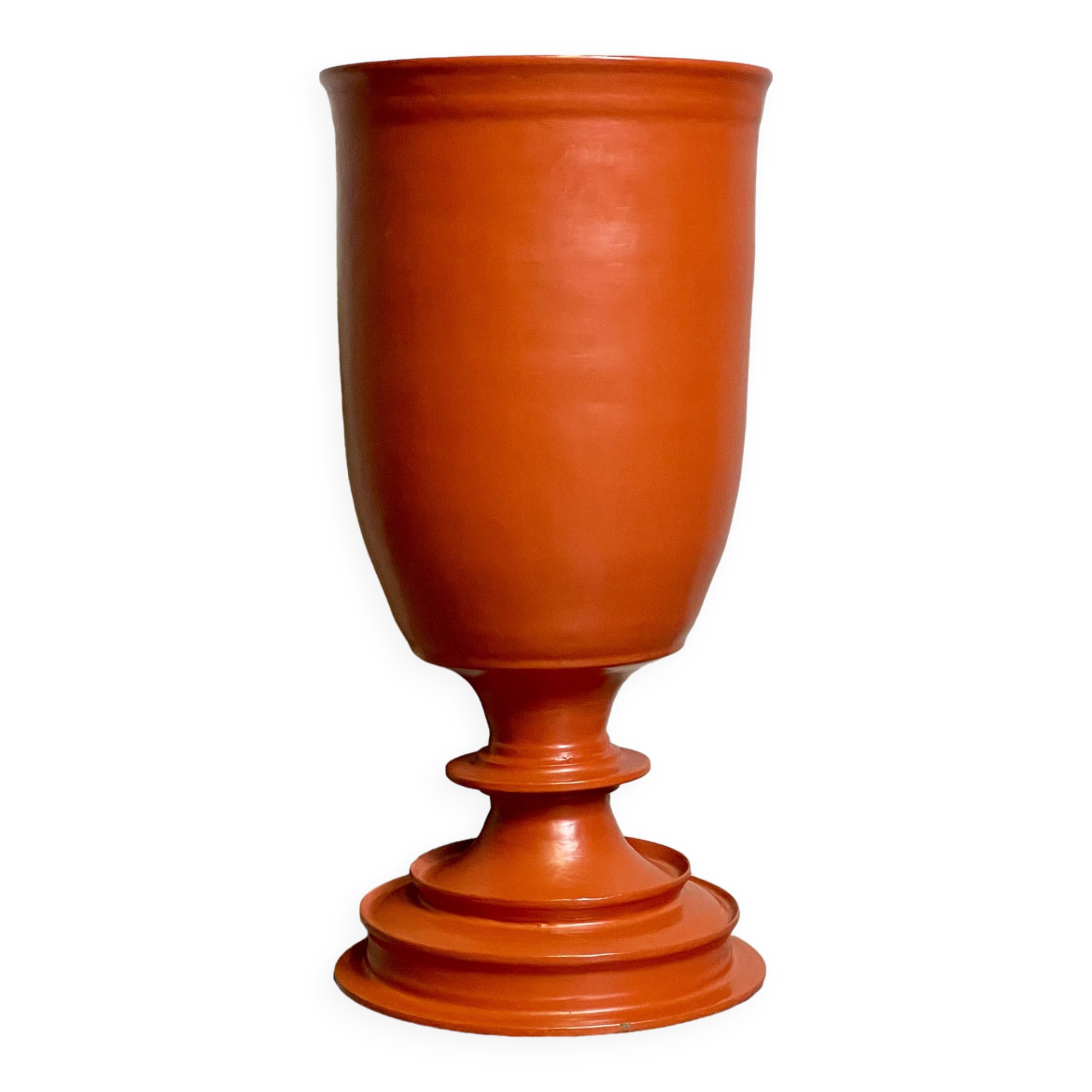Large Decorative Orange-Red Vase