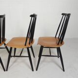 Set of 4 Fanett model slatted chairs, Tapiovaara, 1960s
