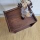 Dark wood bedside table - mid-century modern style
