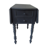 Louis Philippe bedside table with flaps, slate grey