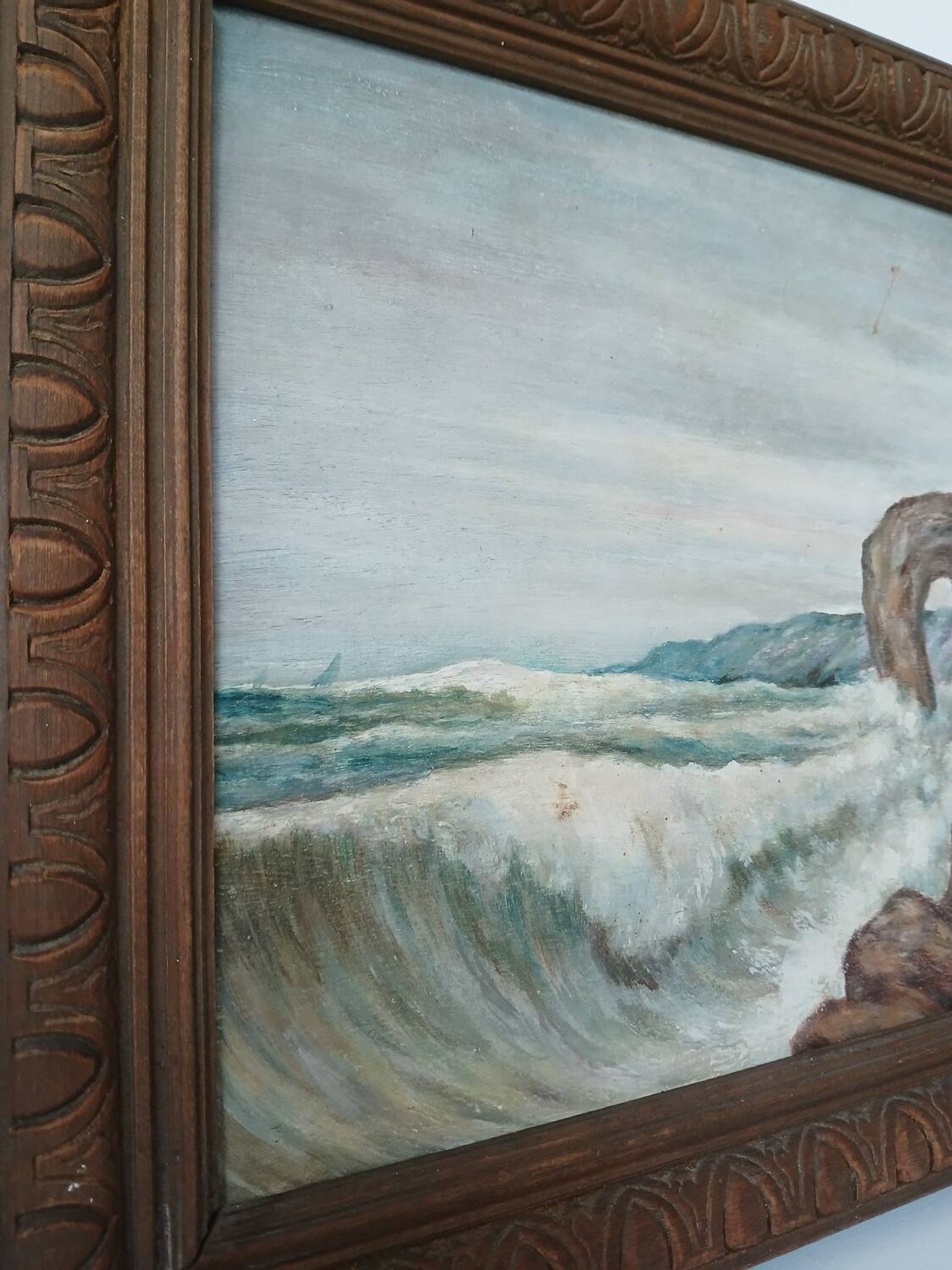 Painting on wood "seaside"