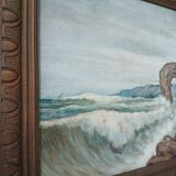 Painting on wood "seaside"