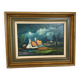 Landscape painting oil on hardboard signed Louwagie