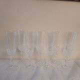 Set of 8 cut crystal flutes from the 70s-80s.