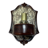 PAN Keramik ceramic wall or ceiling lamp, brown lava glaze, 1970s