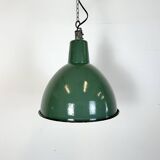Industrial Green Enamel Factory Pendant Lamp, 1960s