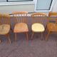 Set of 8 mismatched wooden bistro chairs - vintage