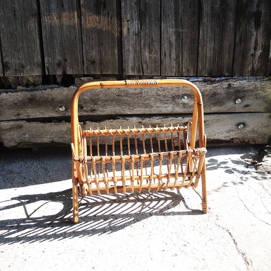 Ancien porte-revues en bambou