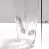 Transparent and Gold Hexagonal Murano Glass Vase by Cenedese