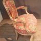 Louis XV style armchair upholstered with an Egyptian pattern.