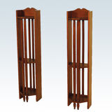 Pair of art deco mahogany wall columns