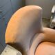 Yellow velvet toad armchair and pink trim
