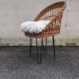 Wicker armchair, 1950s