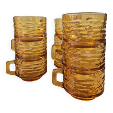 Amber glass cups