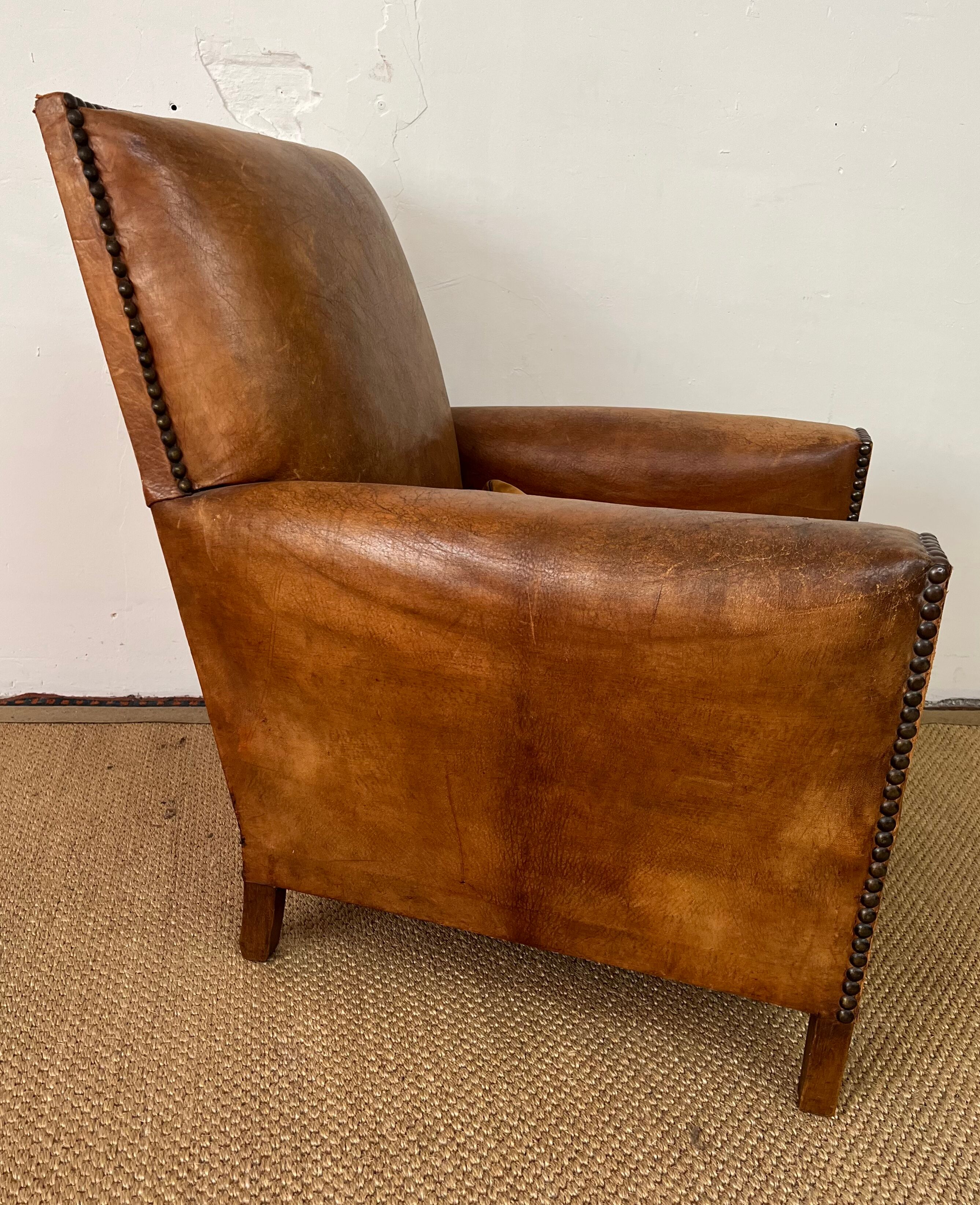 Leather club chair