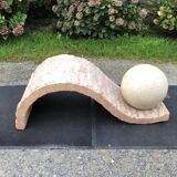 80s design coffee table. made of Mactan travertine stones from Magnussen ponte.