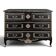 Commode de style Louis XV en chêne laqué noir et rechampi or