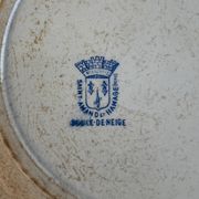 2 assiettes plates terre de fer boule de neige St Amand