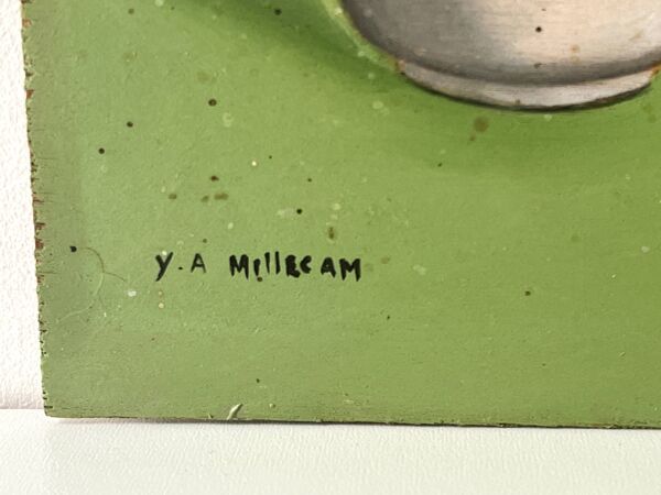 Tableau nature morte ''la pomme et le sucrier'' signé Yves Millecam vintage