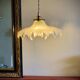 Suspension Holophane verre diamant vintage