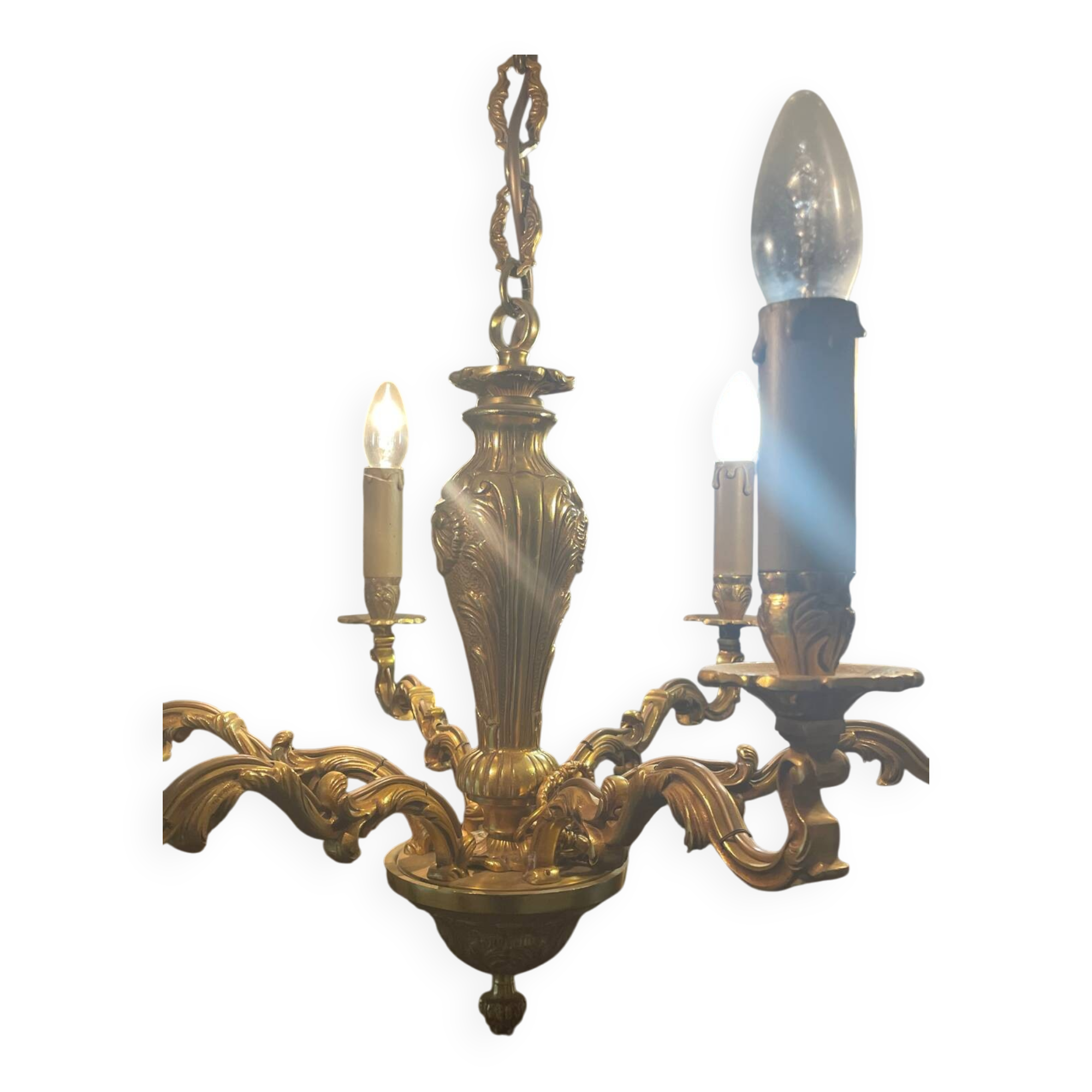 Golden bronze chandelier