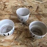 Lot 3 old caches pot milet sevres ceramic decoration reeds vintage