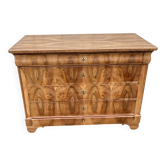 Commode Louis Philippe Ronce De Noyer Milieu 19ème Siècle