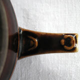 Ancienne cafetière en céramique vernissée marron