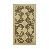 1960s handmade vintage oriental beige rug 125 cm x 225 cm