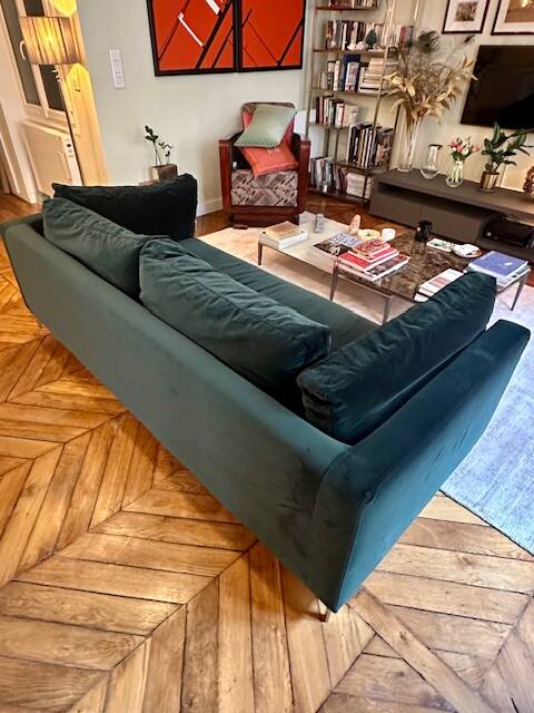 Canapé Calligaris en velours vert