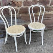 2 chaises bistrot shabby chic bois courbé vintage