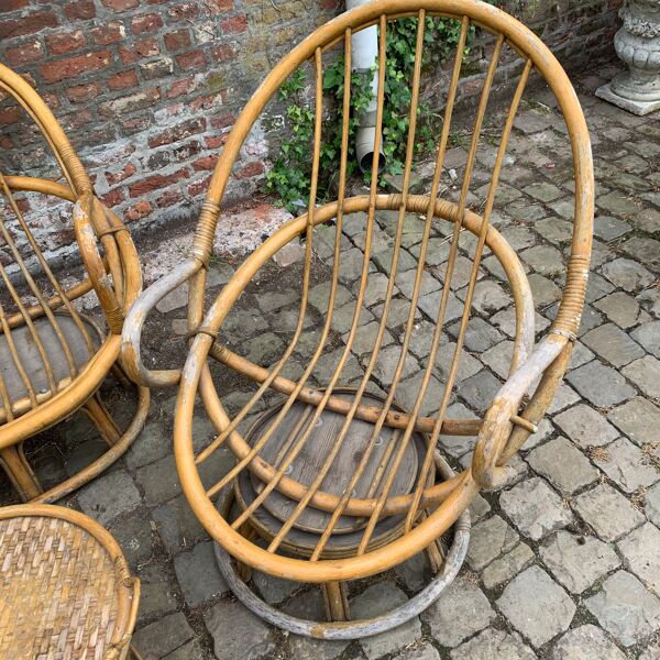 Salon de jardin en rotin