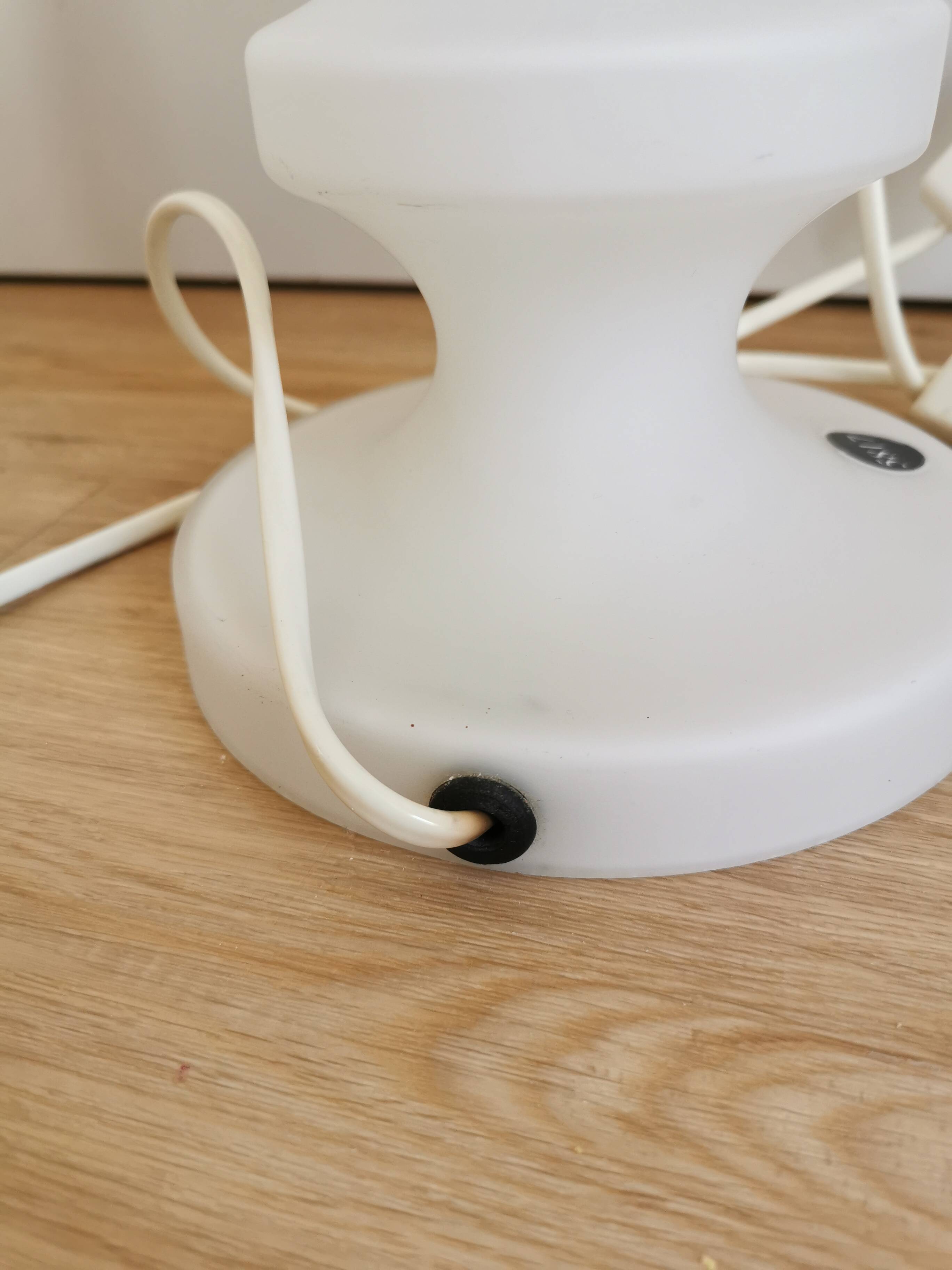 Set of 2 Vintage White Glass Table Lamp by Ivan Jakes, Czechoslovakia 1960s