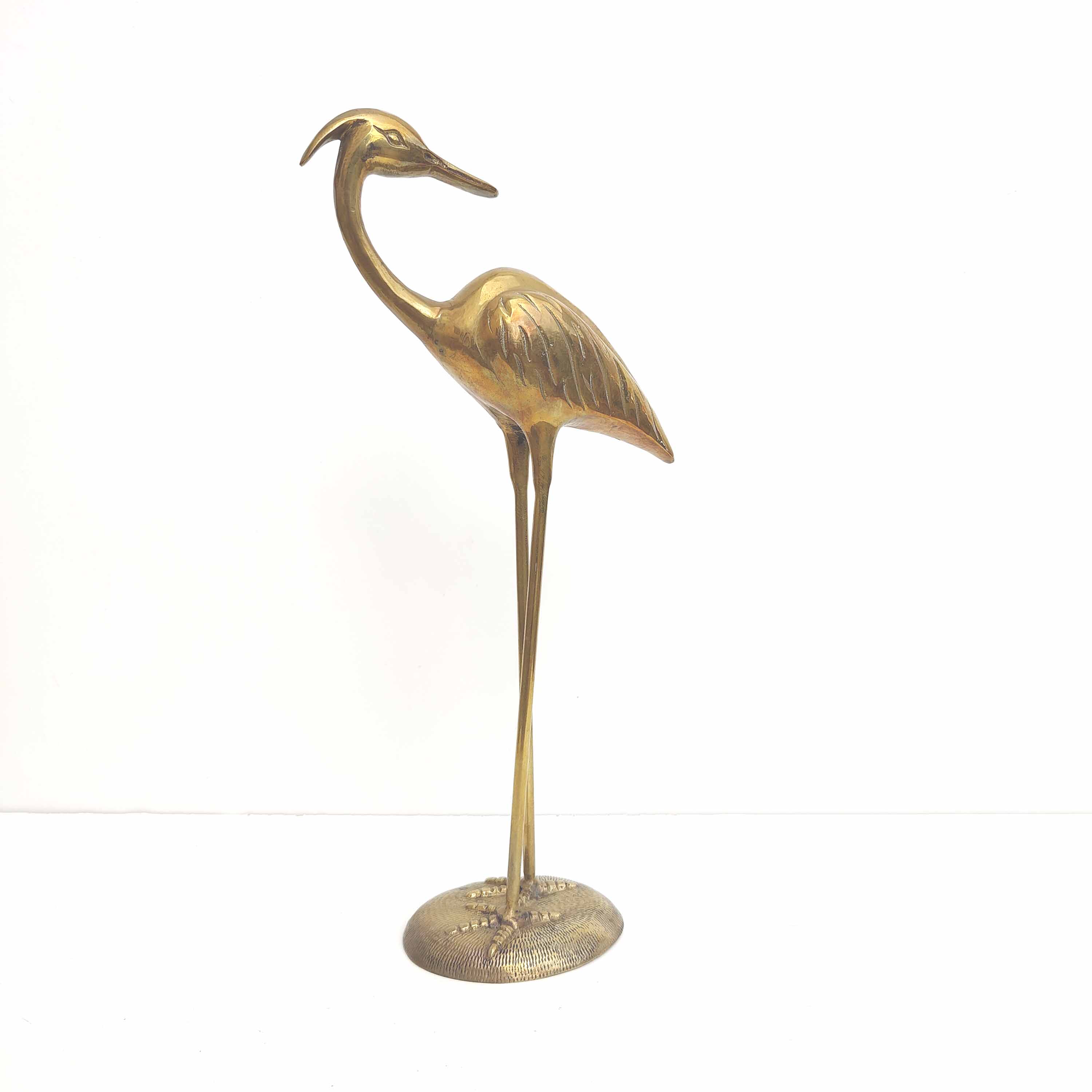 Great Blue Heron XL Golden Brass Ht 48cm