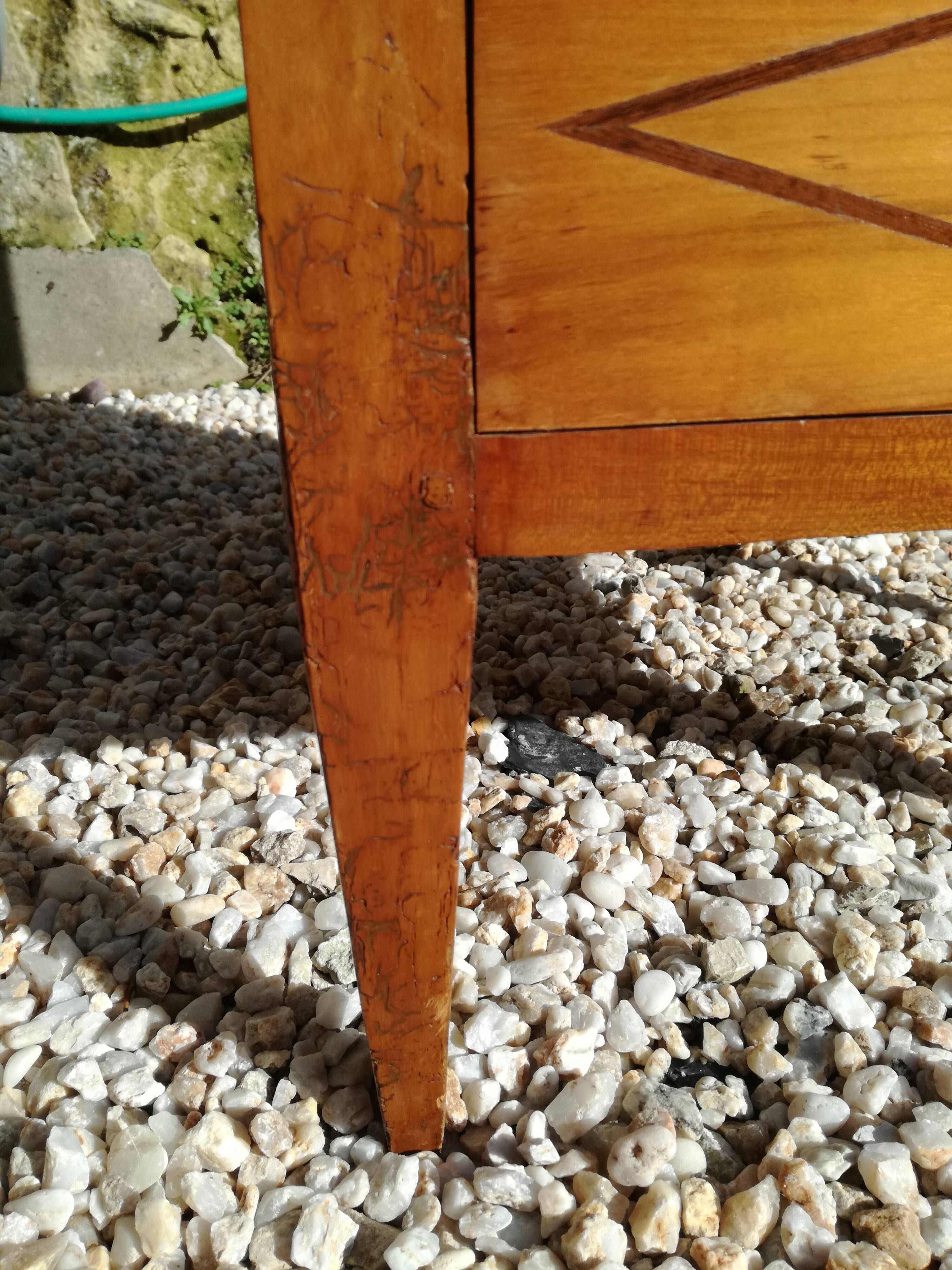 Louis XVI style ragpicker in marquetry and marble