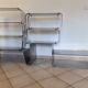 Modular wall shelves design 70s in smoked glass and brushed steel