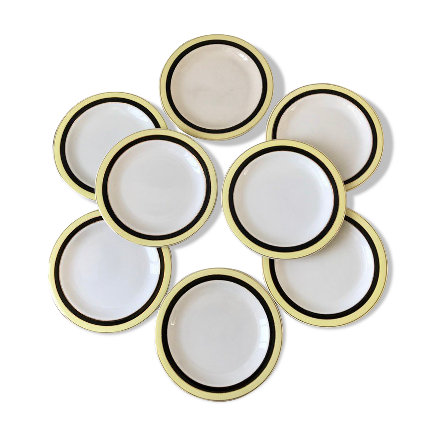 Set of 9 dessert plates salins "texas" 50s