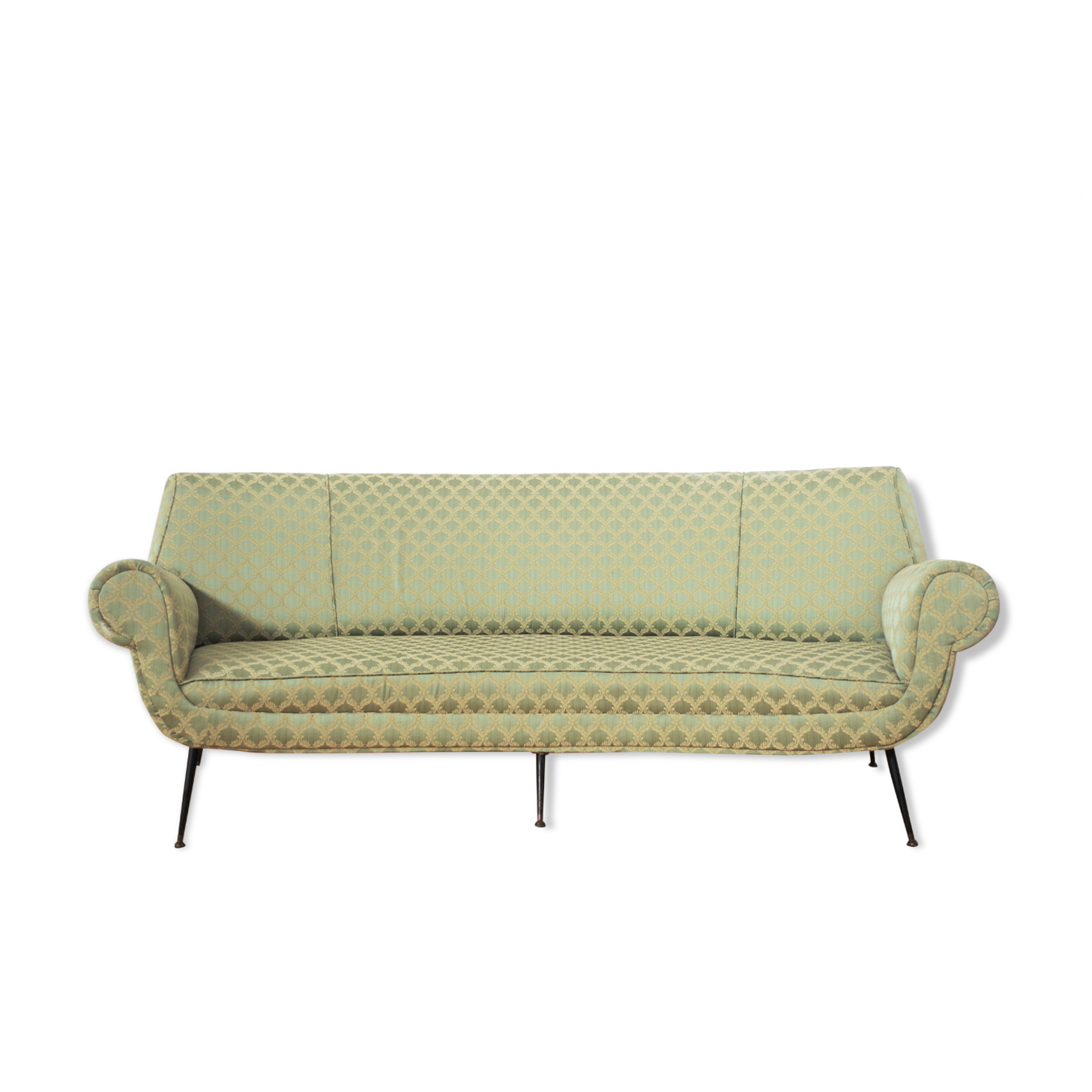 Curved silk sofa by Gigi Radice, 1950