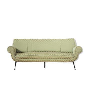 Curved silk sofa by Gigi Radice, 1950