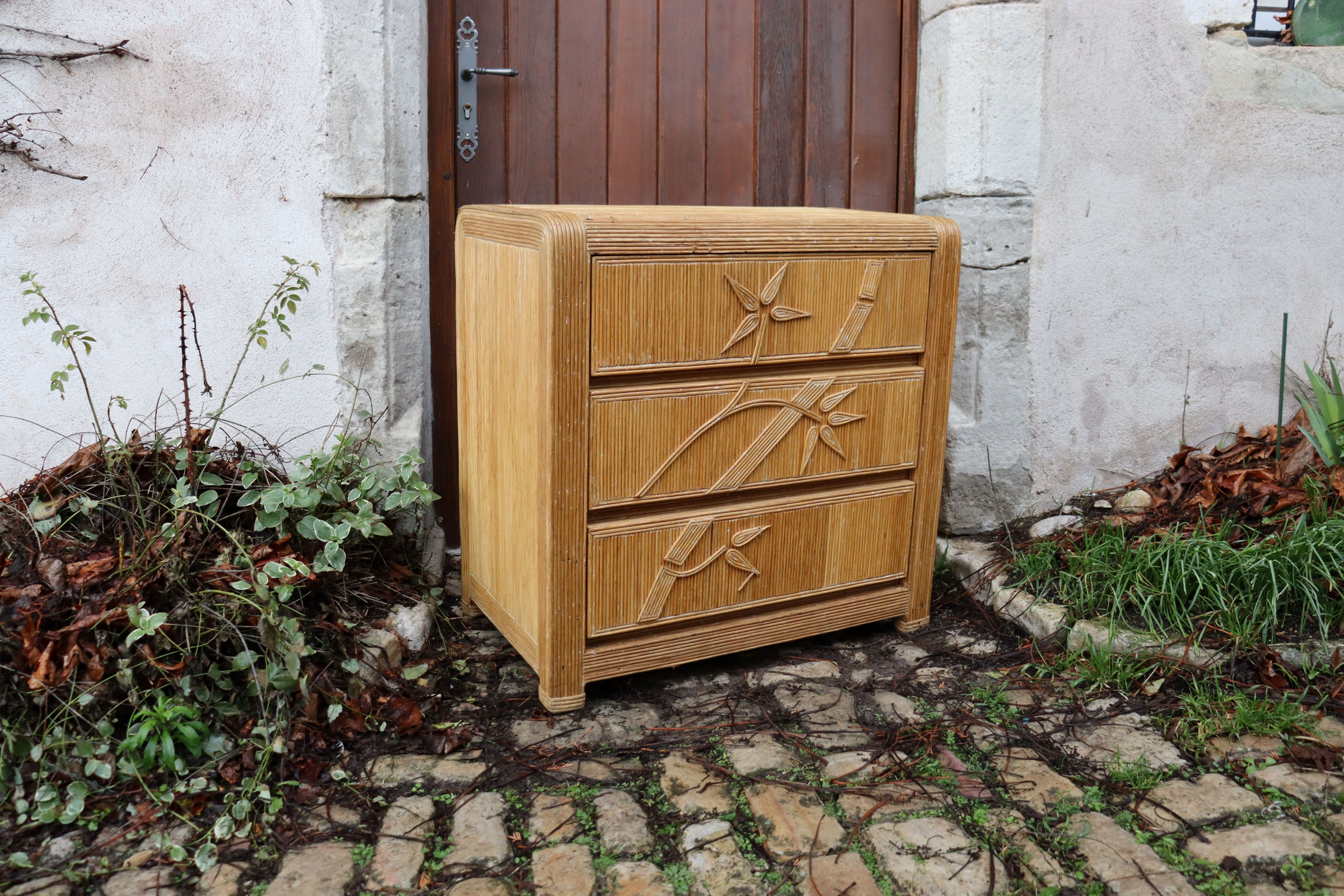 Rattan chest of drawers