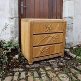 Rattan chest of drawers