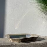 Octagonal silver-plated metal dish