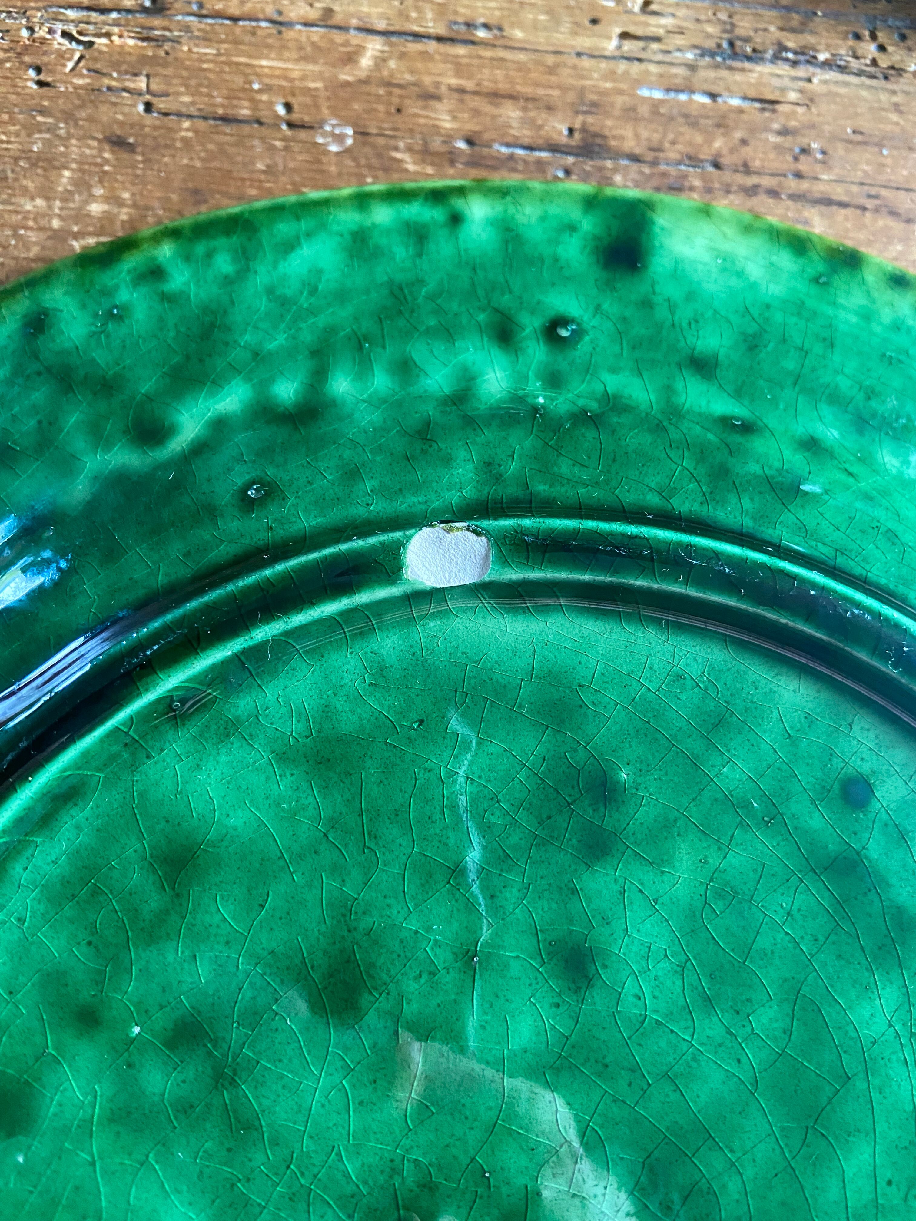 Green asparagus plates in slurry Vallauris 6 pieces