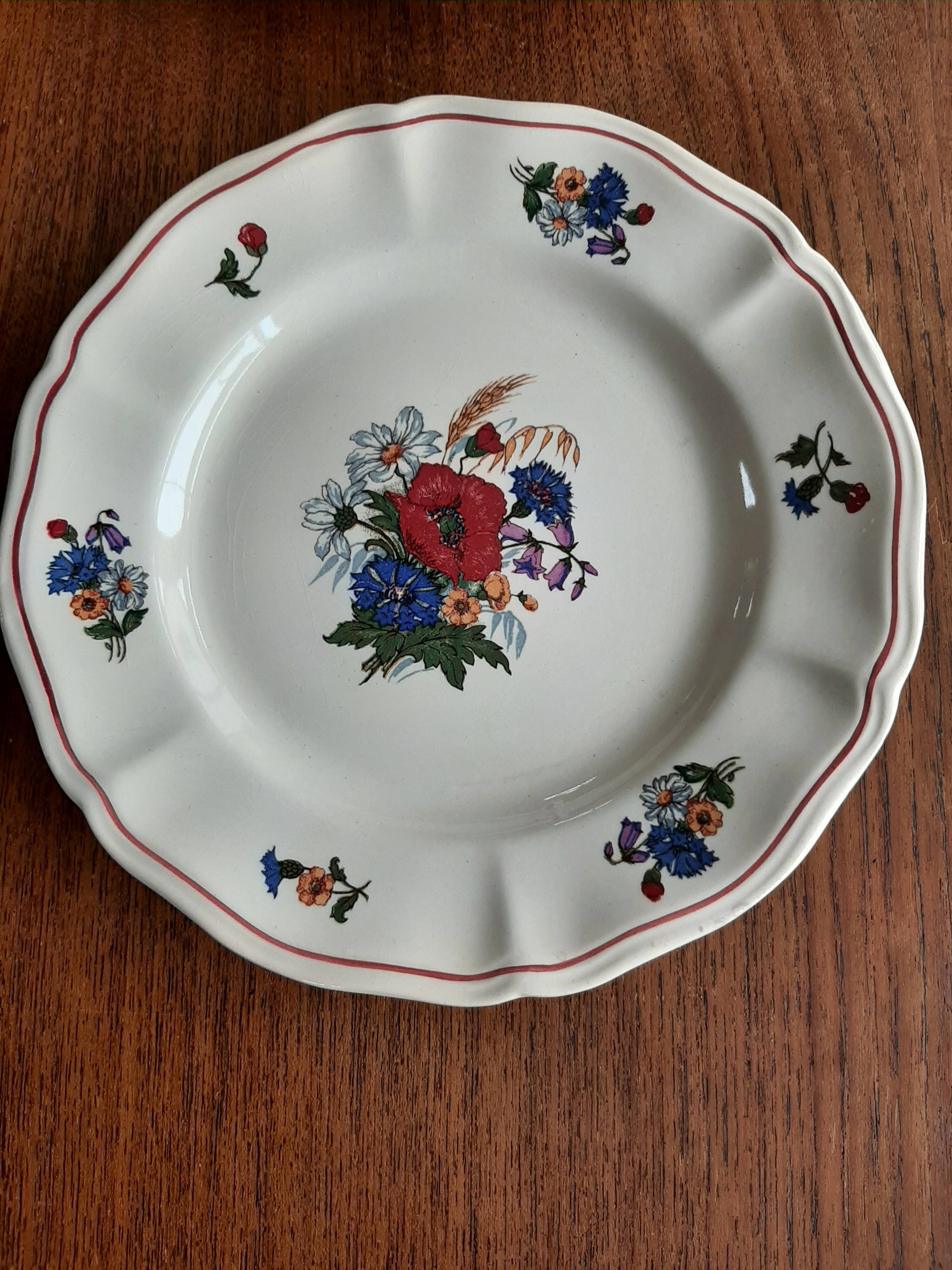 6 vintage Sarreguemines plates